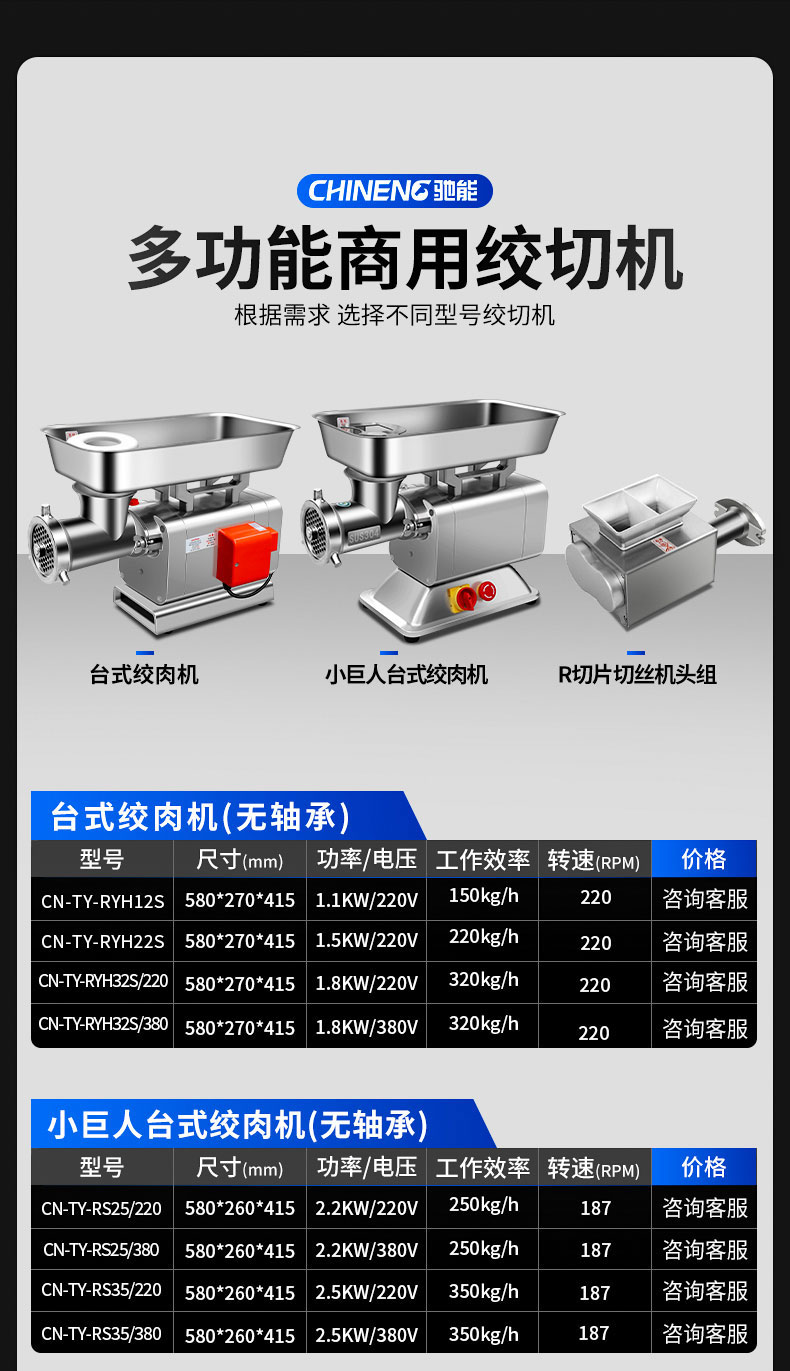 ky体育绞肉机产品参数1