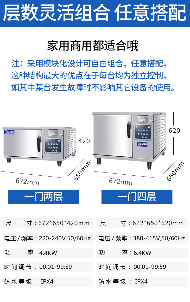 ky体育高温蒸柜灵活组合